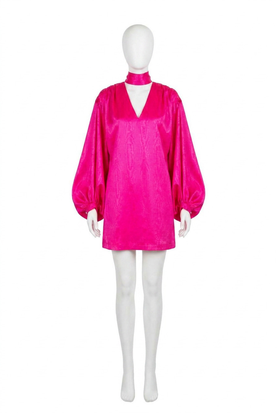 NEW EMILY MCCARTHY sasha mini dress in pink faux bois